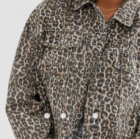 Free People Cheetah Print Denim Jacket - Picture 12 of 16